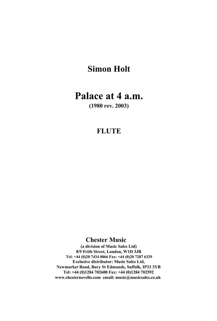 Palace At 4 a.m. (Parts)